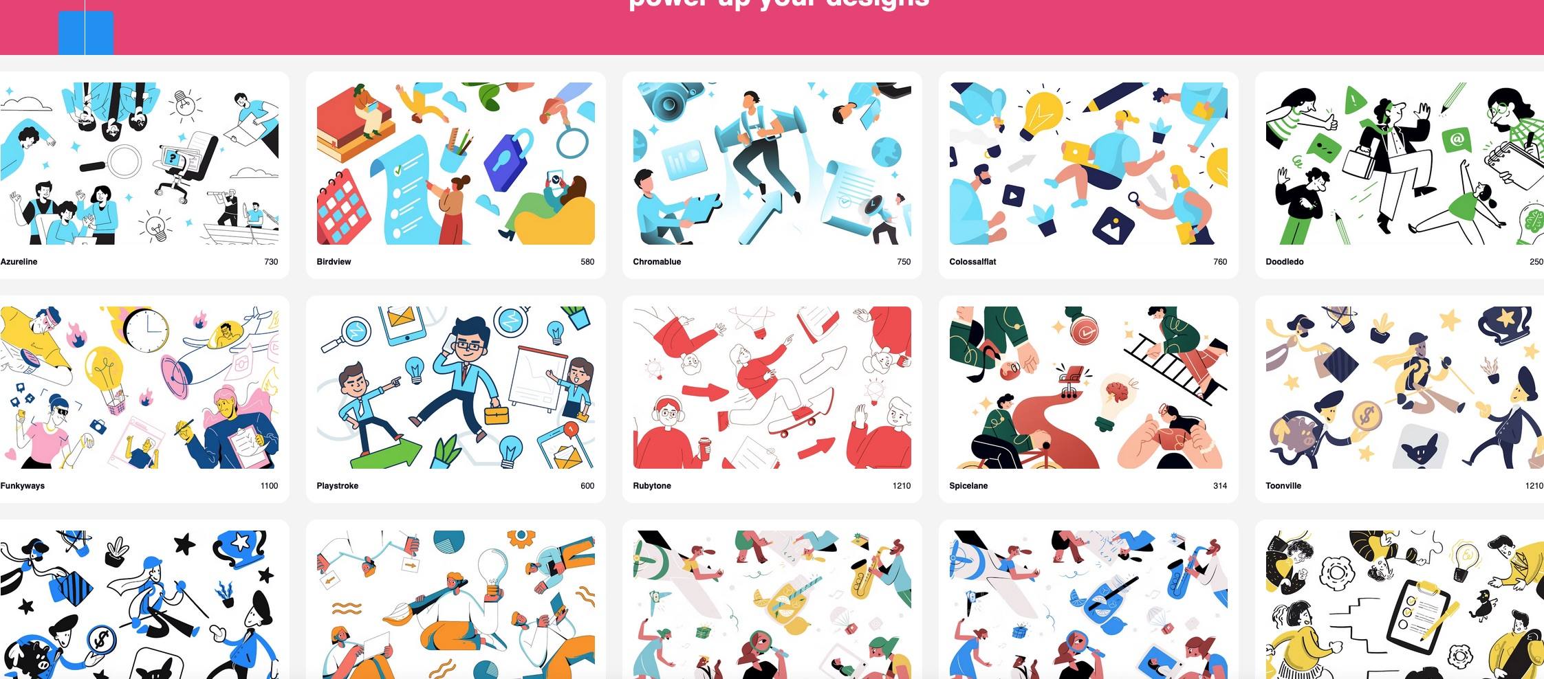 Illustration Gallery by ManyPixels：免费可商用的插画库