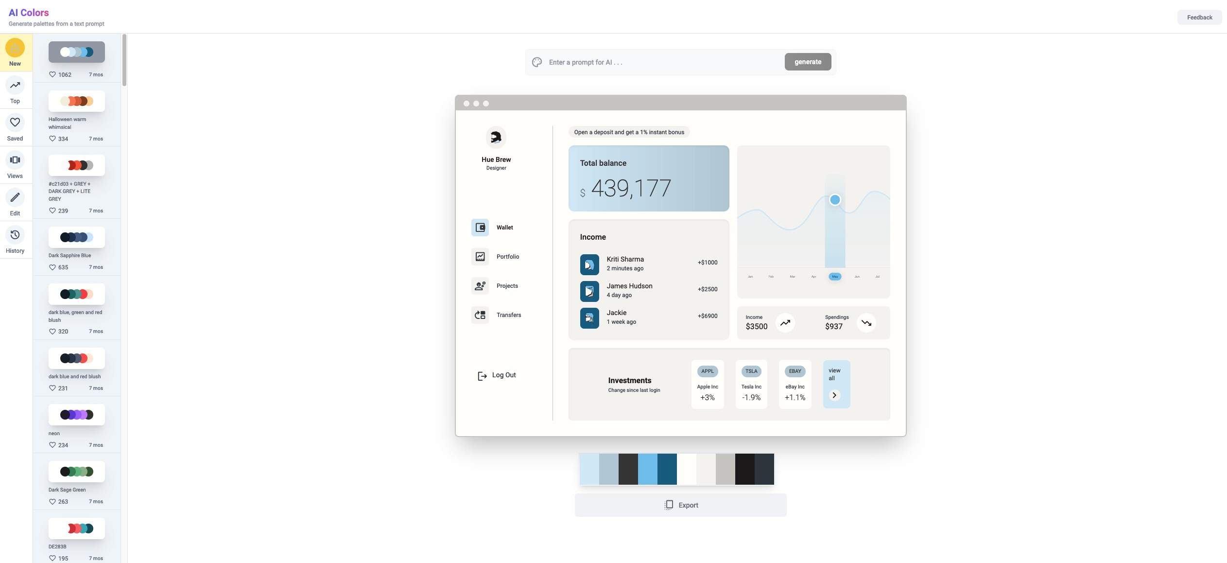 AI colors：激發(fā)創(chuàng)意的GPT驅(qū)動調(diào)色板工具