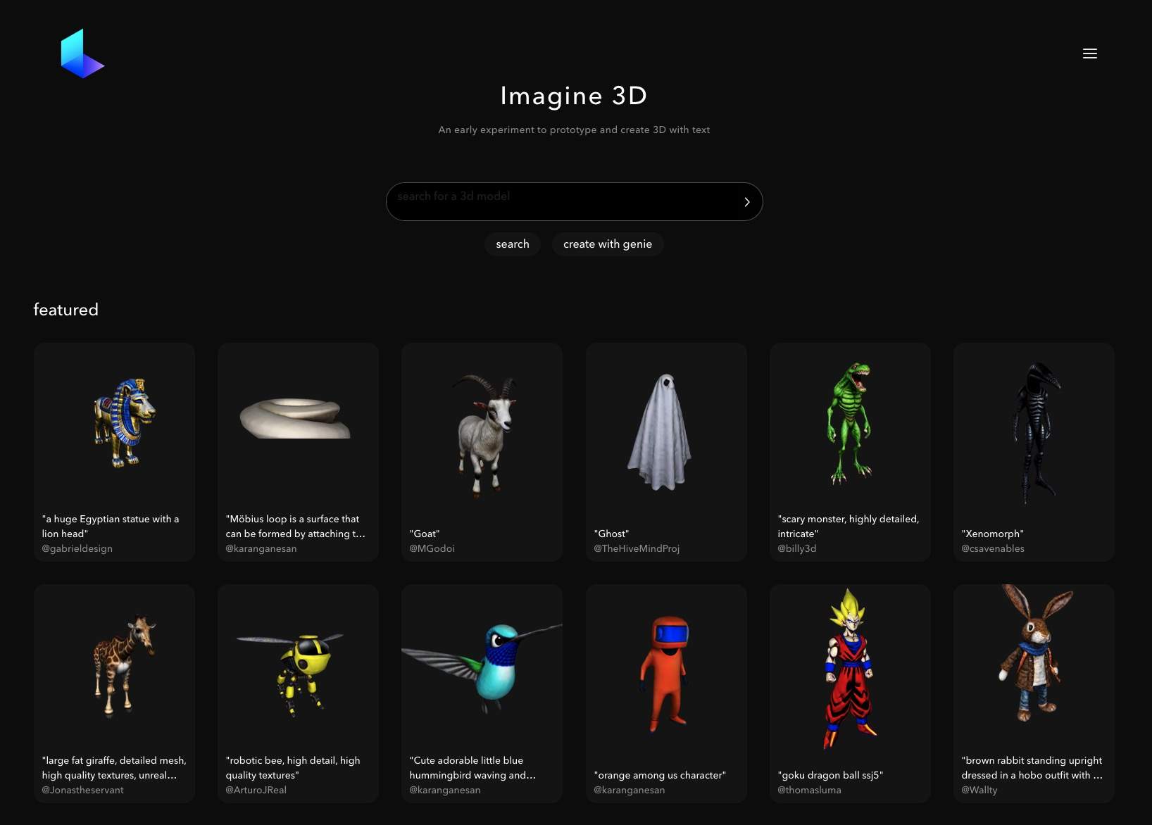 Imagine 3D：将文本想象力转化为3D现实的Luma AI工具