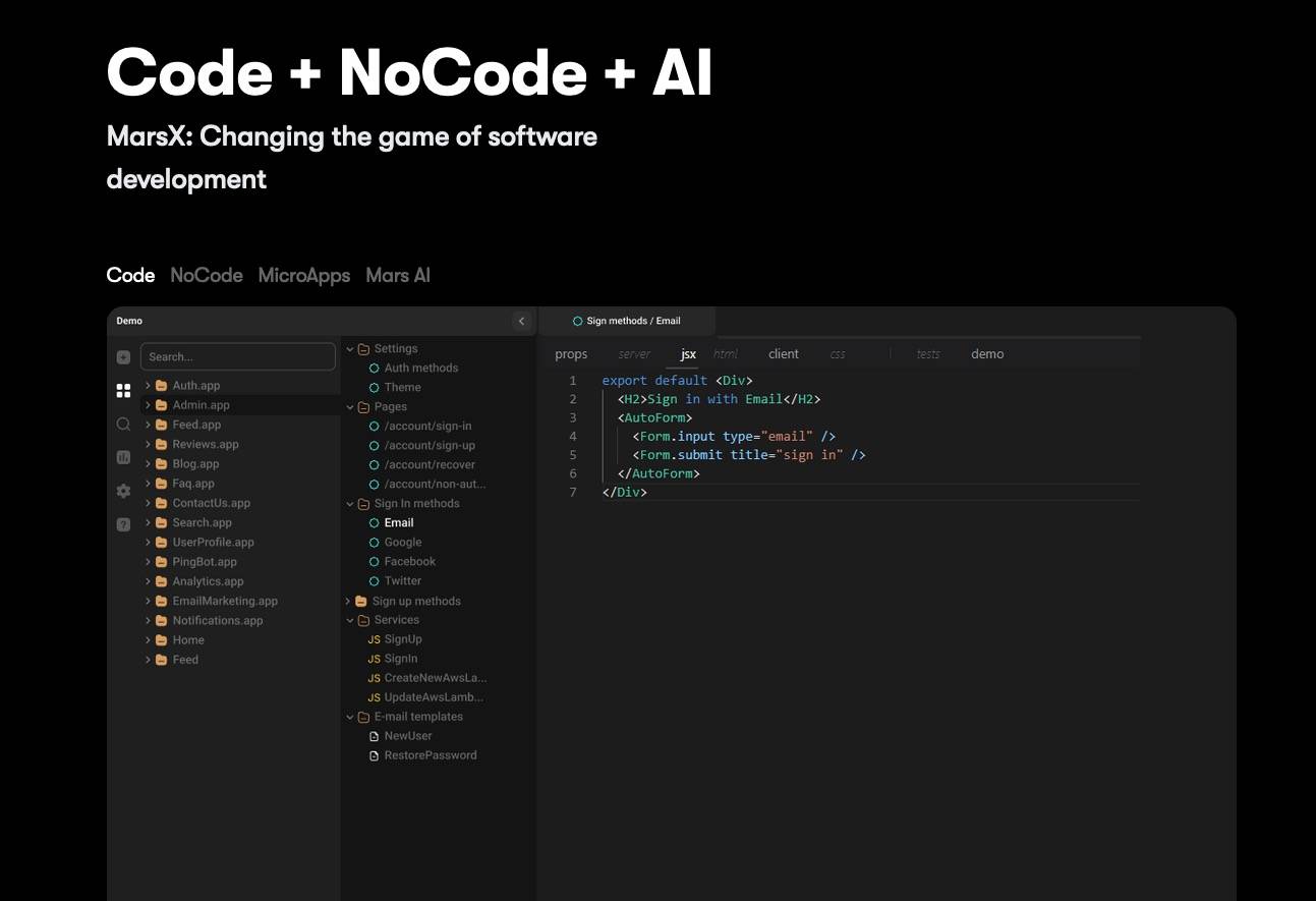 MarsX is a dev tool that unites AI