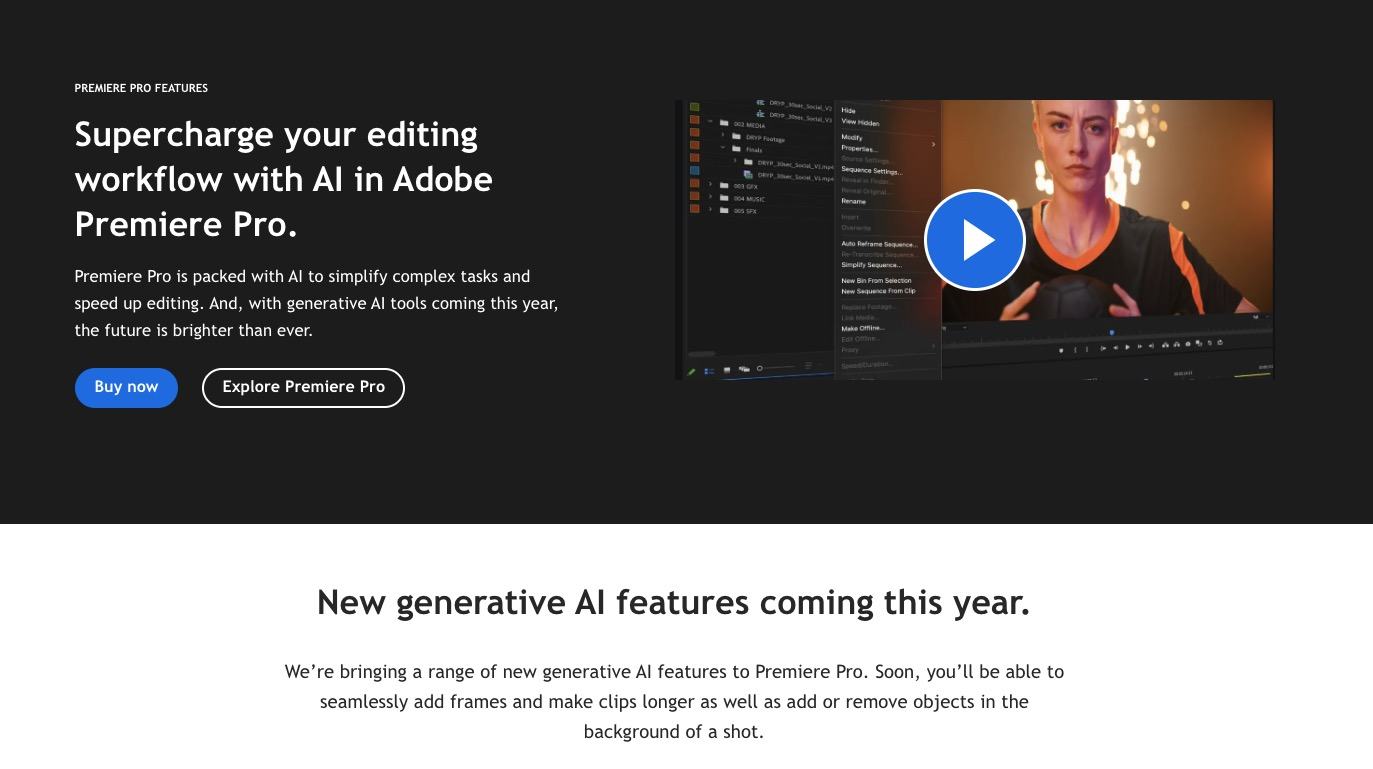 Adobe Premiere Pro發(fā)布重大更新，引入AI視頻模型