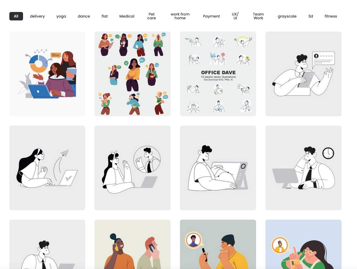 免費(fèi)下載占位圖和空白頁插畫庫 – SketchValley 提供 PNG、SVG、AI 格式