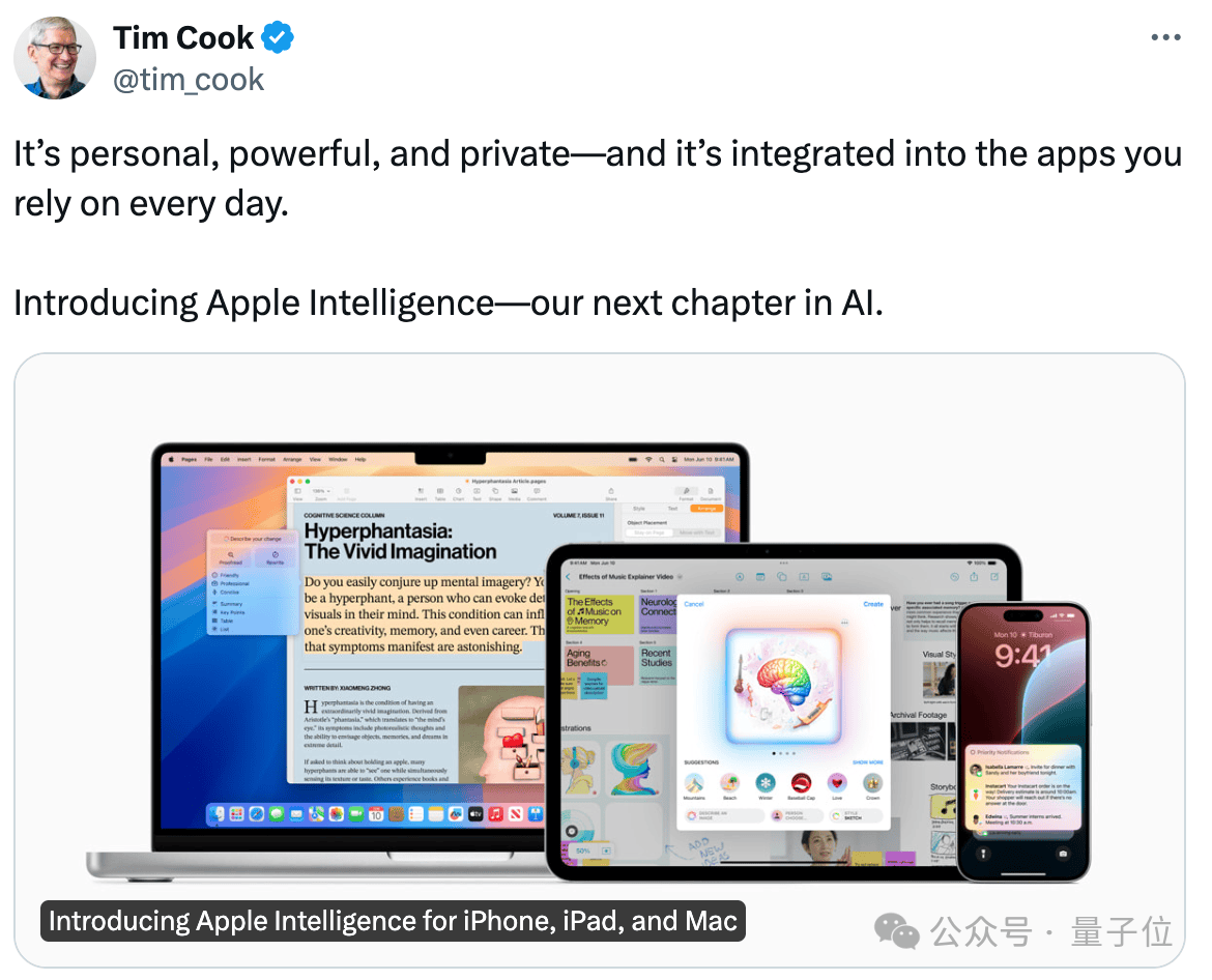 苹果一夜重塑iPhone！GPT-4o加持Siri，AI深入所有APP，库克：开启苹果AI下一章