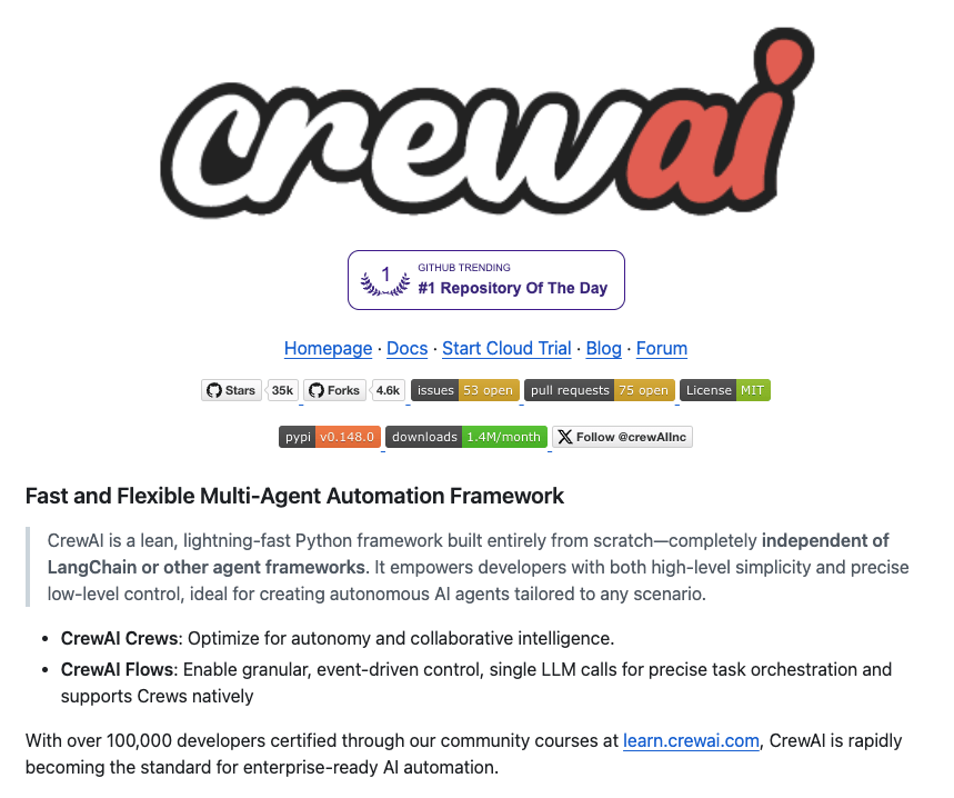 GitHub获34000颗星！开源AI协作智能体CrewAI引领开发者潮流