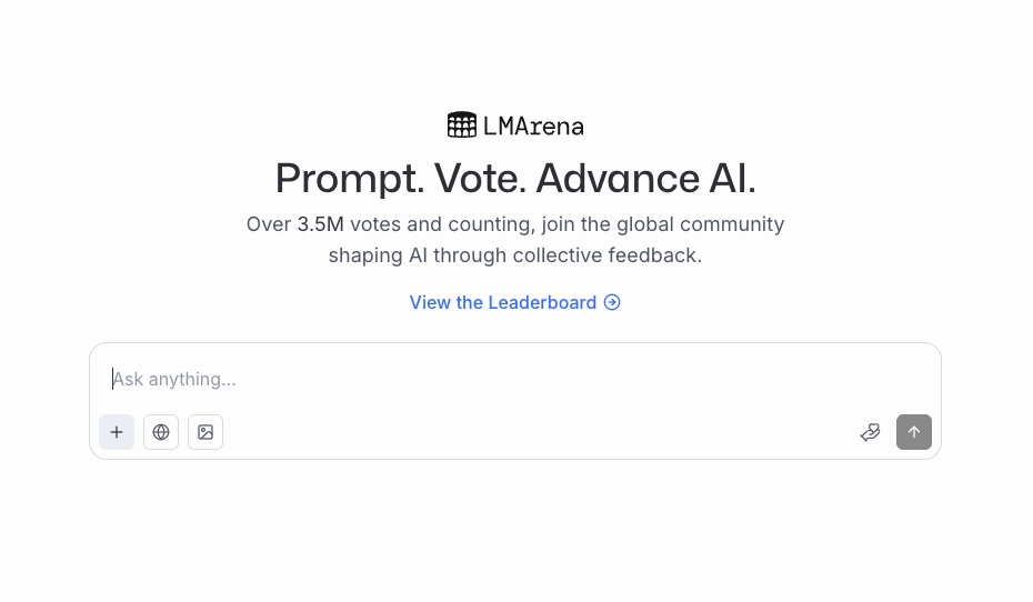 LMArena AI！免费众包平台评估AI模型，比较不同AI聊天机器人与前端设计