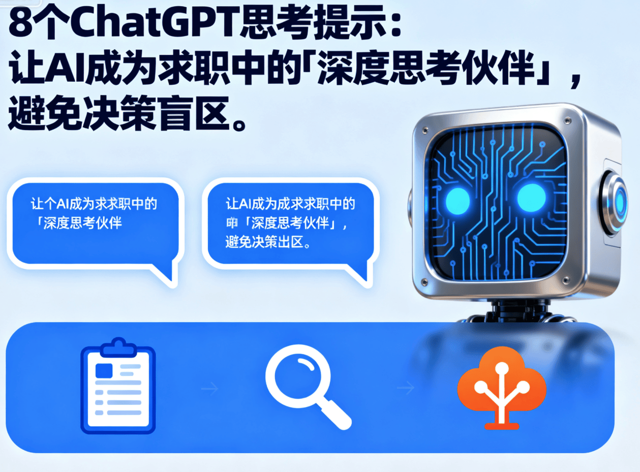 8 个 ChatGPT 思考提示！让 AI 成为求职中的「深度思考伙伴」，避免决策盲区​