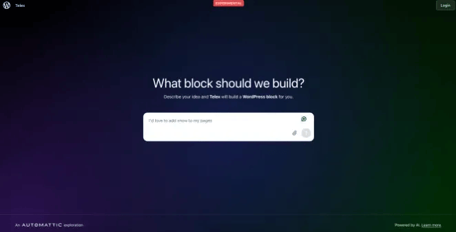 WordPress推出AI工具Telex，简化网站构建过程