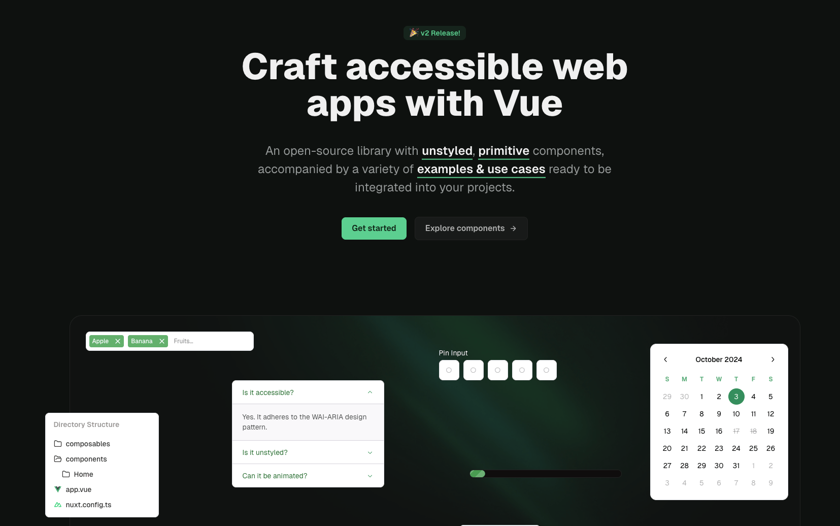 Reka UI免费开源的 Vue  UI 组件库，适用于高度定制化项目