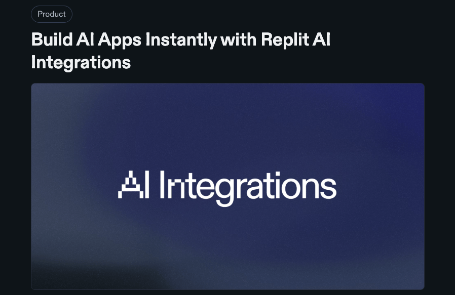 Replit 推出 AI 集成！轻松接入 300+ AI 模型，一键构建智能应用
