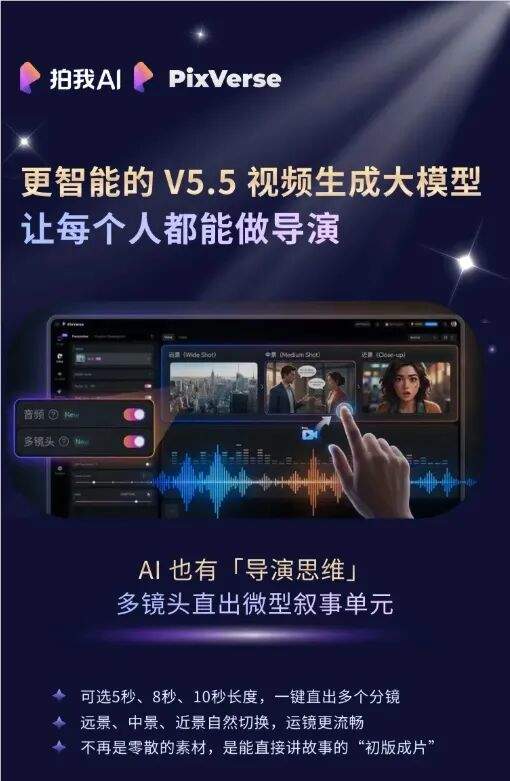 PixVerse V5.5 发布！一句话生成高清视频，音画同步与多镜头自动切换