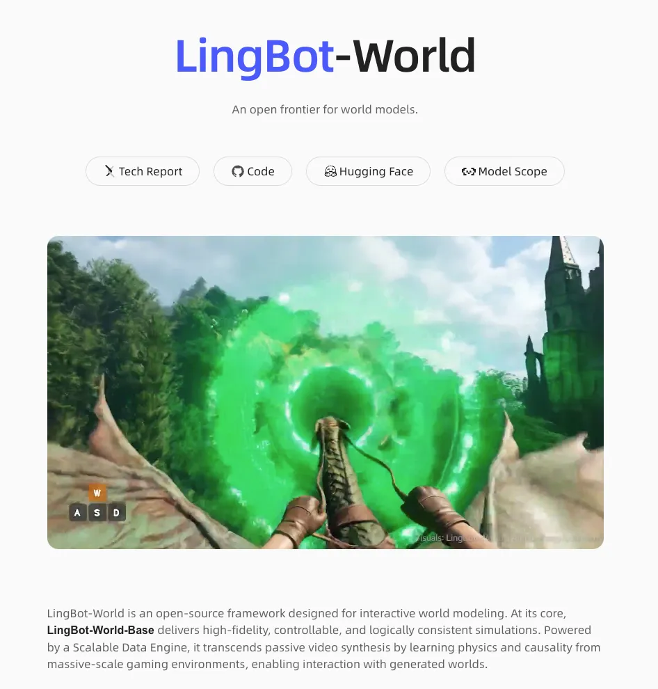 蚂蚁灵波开源世界模型 LingBot-World：高保真高动态的实时交互数字环境