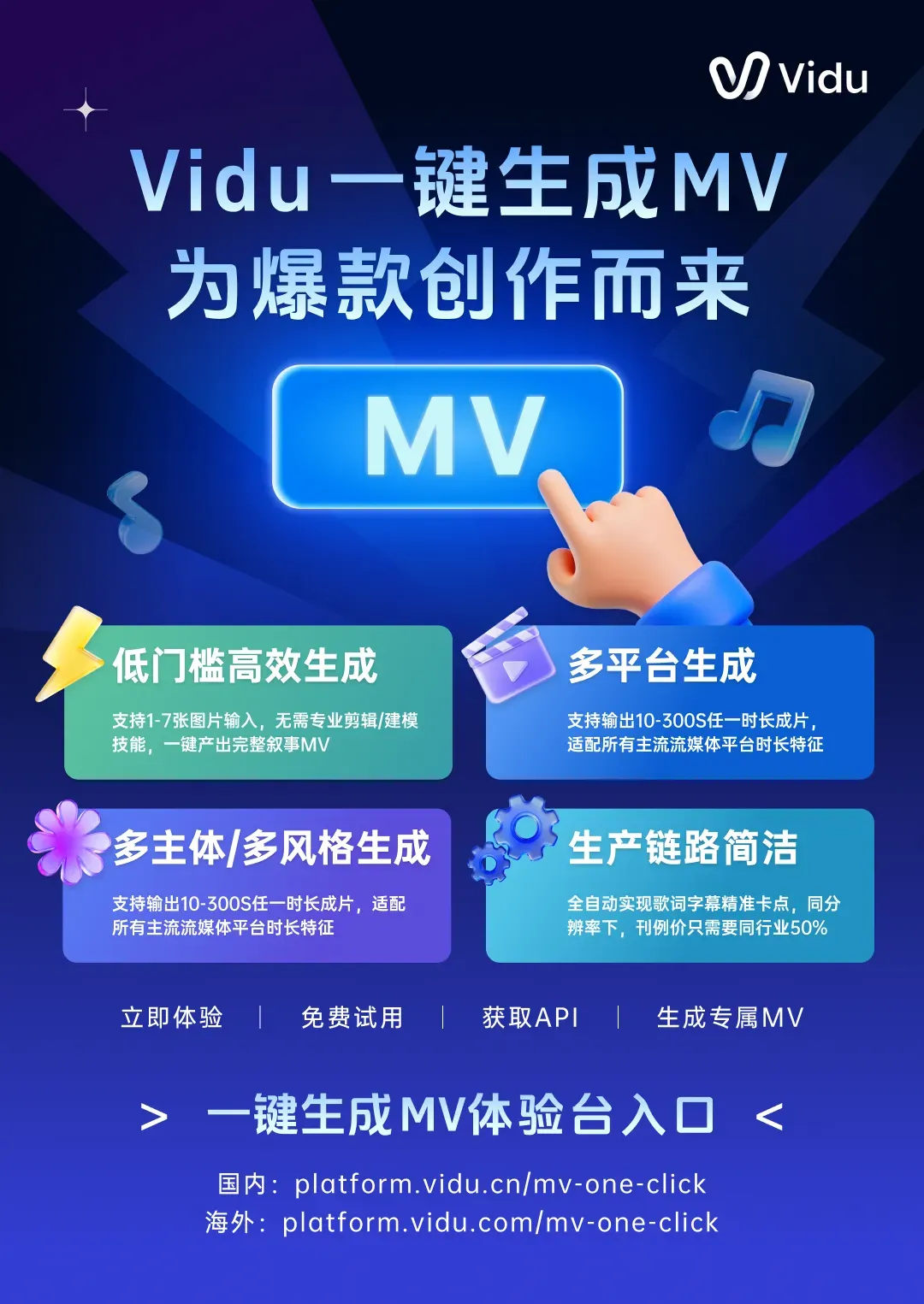 Vidu 推出 AI 一键生成 MV 功能，打造分钟级智能“虚拟制片厂”体验