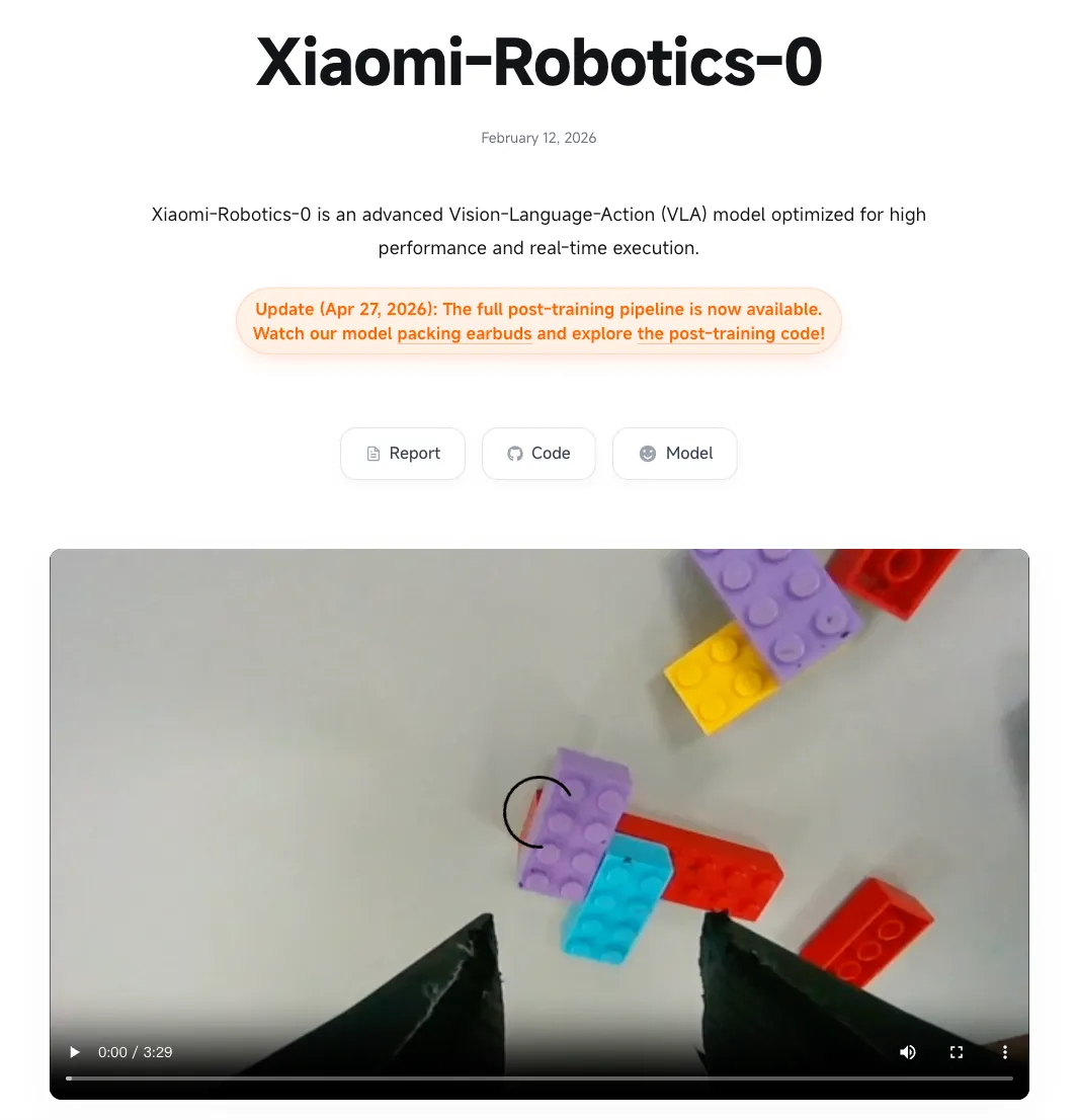 小米开源 Xiaomi-Robotics-0 后训练全流程：VLA大模型让机器人完成高精度耳机收纳任务